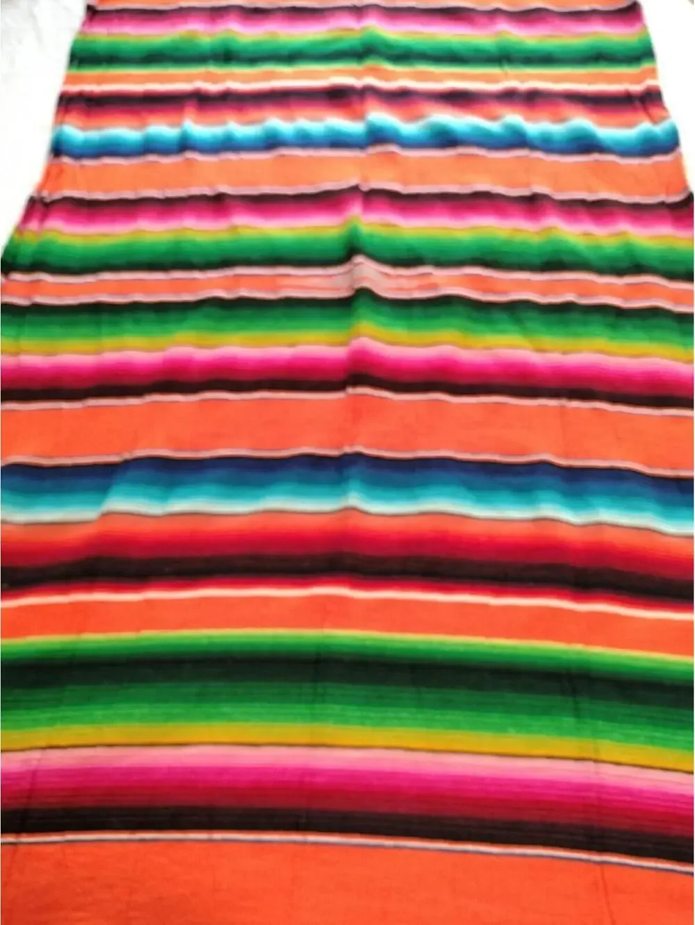 Artesanias FR Mexican Serape Blanket 45x76 XL Multi-Color‎ Striped Boho Acrylic